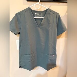 Figs olive green scrub top